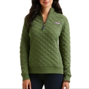 Vineyard Vines Green Quilted Quarter Zip